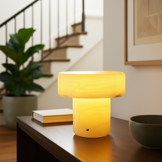 Solenne marmeren kolomlamp