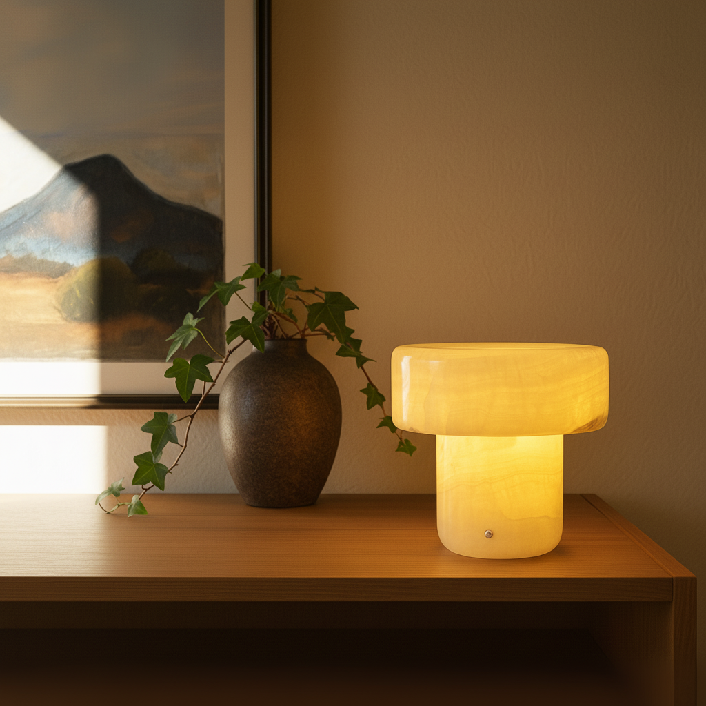 Solenne marmeren kolomlamp