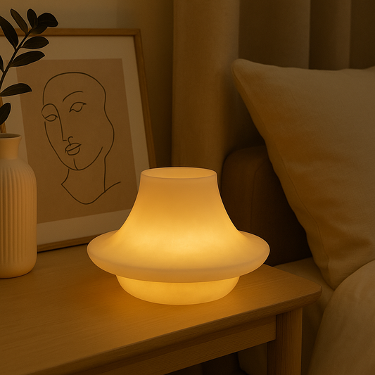 Oria Marmer Gloed Lamp – Massief Steen met Sculpturaal Ontwerp